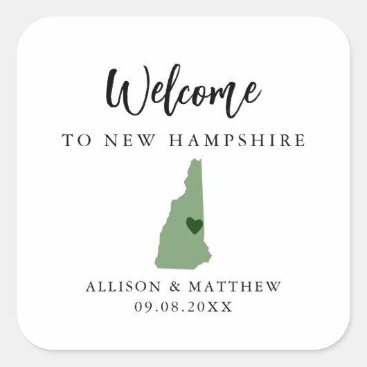 Elke kleur New Hampshire Weddenschap Welkomsttas o Vierkante Sticker (Voorkant)