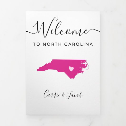 Elke kleur North Carolina bruiloft welkom route Drieluik Programma (Cover)