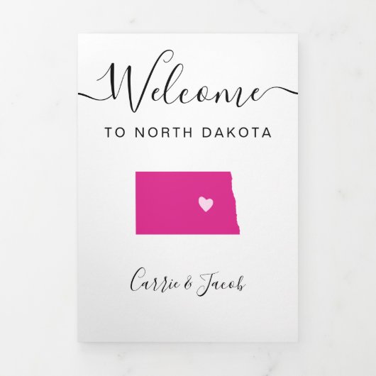 Elke kleur North Dakota bruiloft welkom route Drieluik Programma (Cover)