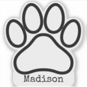 Elke kleur Paw Print Outline Monogram Laptop Sticker (Voorkant)