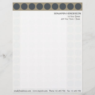  elke kleur Polka Dots Pattern op Latte Briefhoofd Sjabloon