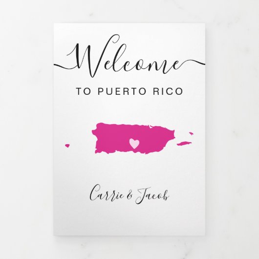 Elke kleur Puerto Rico bruiloft welkom route Drieluik Programma (Cover)