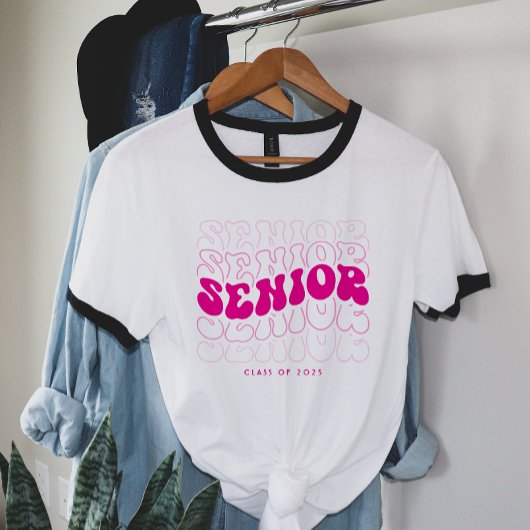 Elke kleur | Retro Wavy Senior Afstuderen T-shirt