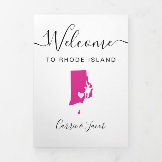 Elke kleur Rhode Island bruiloft welkom route Drieluik Programma (Cover)