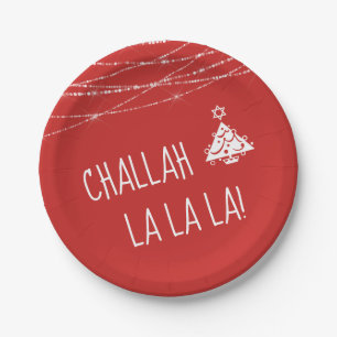 Elke kleur Schattige Challah La La Chrismukkah   R Papieren Bordje