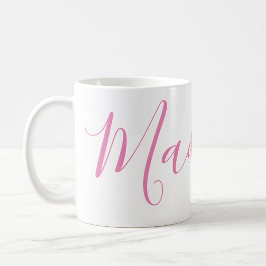 Elke kleur - Script naam gepersonaliseerde mok (Links)
