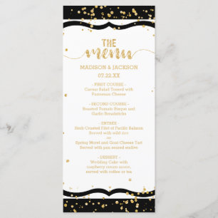 Elke kleur strepen & gouden Confetti bruiloft menu
