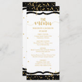 Elke kleur strepen & gouden Confetti bruiloft menu (Voorkant / Achterkant)