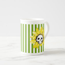 ELKE KLEUR STRIPE schedel zonnebloem thee cup Porselein Kop