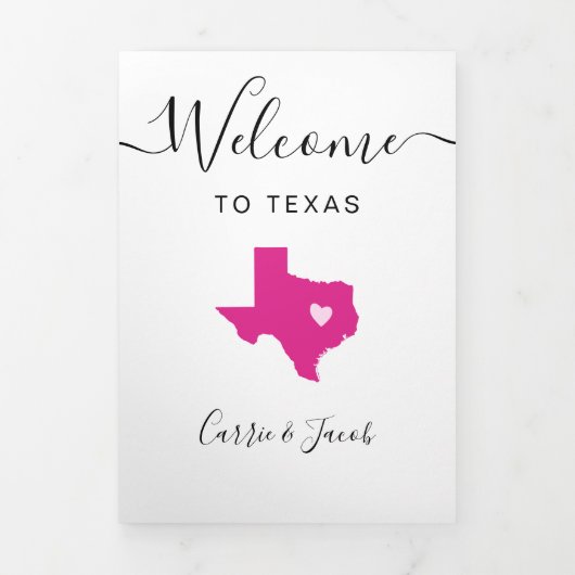 Elke kleur Texas bruiloft welkom route Drieluik Programma (Cover)