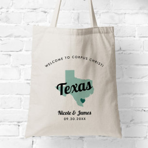 elke Kleur Texas Map Wedding Welcome Bag, Tote Bag