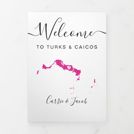 Elke kleur Turks & Caicos bruiloft welkom route Drieluik Programma (Cover)