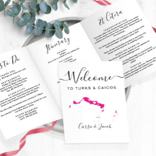 Elke kleur Turks & Caicos bruiloft welkom route Drieluik Programma