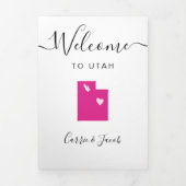 Elke kleur Utah bruiloft welkom route & brief Drieluik Programma (Cover)