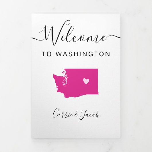 Elke kleur Washington kaart bruiloft welkom route (Cover)