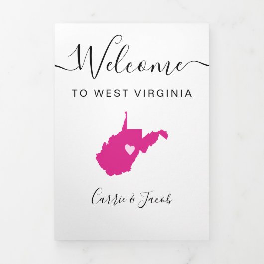 Elke kleur West Virginia bruiloft welkom route Drieluik Programma (Cover)