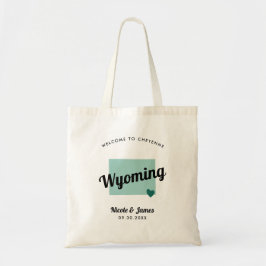 Elke Kleur Wyoming Map Wedding Welcome Bag, Tote Bag