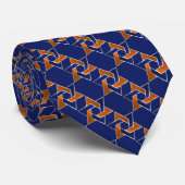 Elke kleurblauw en Oranje ster van David Pattern Stropdas (Opgerold)