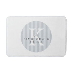 Elke kleuren Grijs Gestreepte Cirkel Familie Monog Badmat