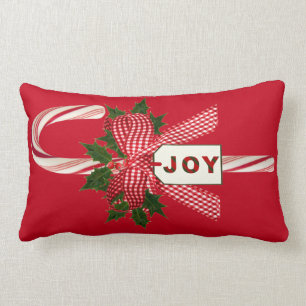 Elke kleurendruk op snoepje "Joy" kerstmis Kussen
