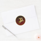Elke kleurloze zwarte ombre Two Gold Reindeer Holi Ronde Sticker (Envelop)