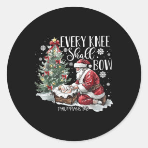 Elke knie moet kerstkerstkerstkerstkerstkerstkerst ronde sticker