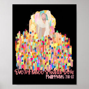 Elke Knie Zal Buigen Christelijke Jezus Bijbelvers Poster
