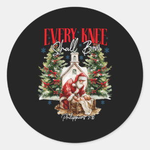 Elke Knie Zal Buigen Christelijke Jezus Prettig Ke Ronde Sticker