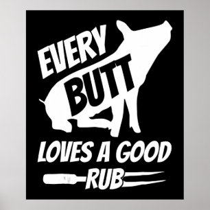 Elke knul houdt van een goed rub grappig varkensva poster