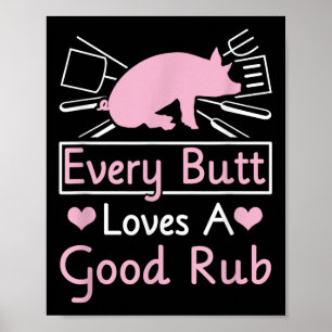 Elke knul houdt van een goede rode varken barbecue poster