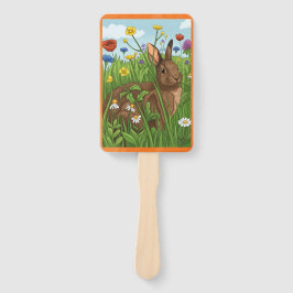 Elke Konijn Houdt Van Bloemen Handwaaier