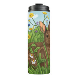 Elke Konijn Houdt Van Bloemen Thermosbeker