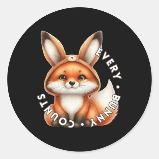Elke konijn telt - Fox Sticker (Voorkant)