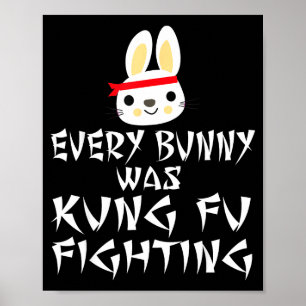 Elke konijn was kungfu vechtend grappig paasElke Poster