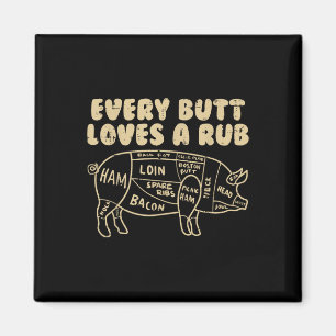 Elke kont houdt van een wrijfvarken grappige BBQ g Magneet