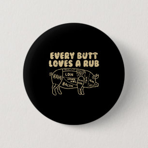 Elke kont houdt van een wrijfvarken grappige BBQ g Ronde Button 5,7 Cm