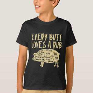 Elke kont houdt van een wrijven grappig varkensvle t-shirt