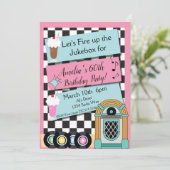 Elke leeftijd, 1950's Diner Birthday Uitnodiging (Staand voorkant)