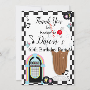 Elke leeftijd, 1950's Retro Birthday Bedankkaart