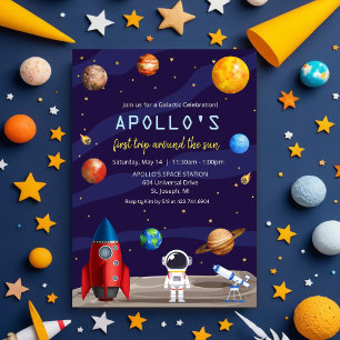 ELKE LEEFTIJD - Astronaut Boy Birthday Uitnodiging
