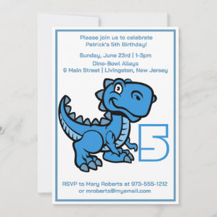 Elke leeftijd Blue T Rex Dinosaurus Verjaardag Kaart