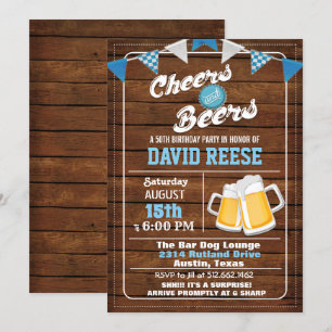ELKE LEEFTIJD - Cheers and Beers Verjaardagsuitnod Kaart