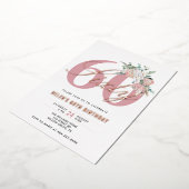 Elke Leeftijd Elegante Moderne Stof Rose Bloem Folie Uitnodiging (Gedraaid)