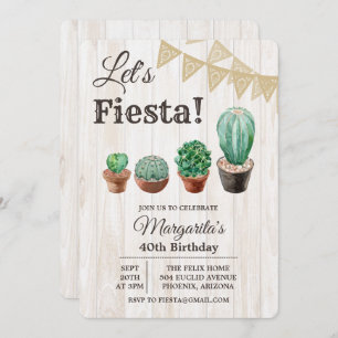 ELKE LEEFTIJD - Fiesta Cactus Birthday Uitnodiging