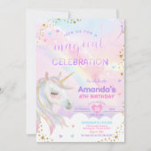 Elke leeftijd Magische regenboog Eenhoorn Gouden V Kaart (Voorkant)