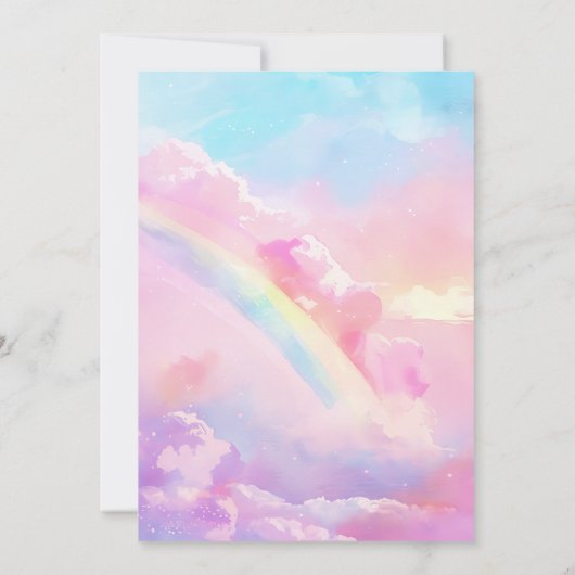 Elke leeftijd Magische regenboog Eenhoorn Gouden V Kaart (Achterkant)