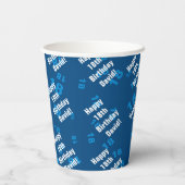 Elke leeftijd & naam gepersonaliseerde gelukkige v papieren bekers (Achterkant)