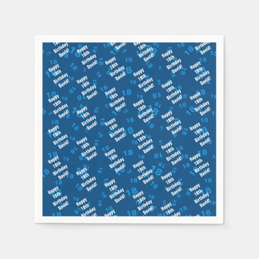 Elke leeftijd & naam gepersonaliseerde gelukkige v servet (Voorkant)