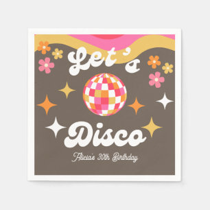 Elke leeftijd Retro Groovy 70s Laten we Disco Verj Servet