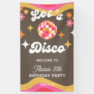 Elke leeftijd Retro Groovy 70s Laten we Disco Verj Spandoek